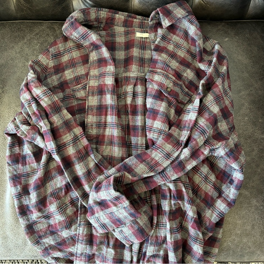 Silence + Noise Oversized Plaid Shirt